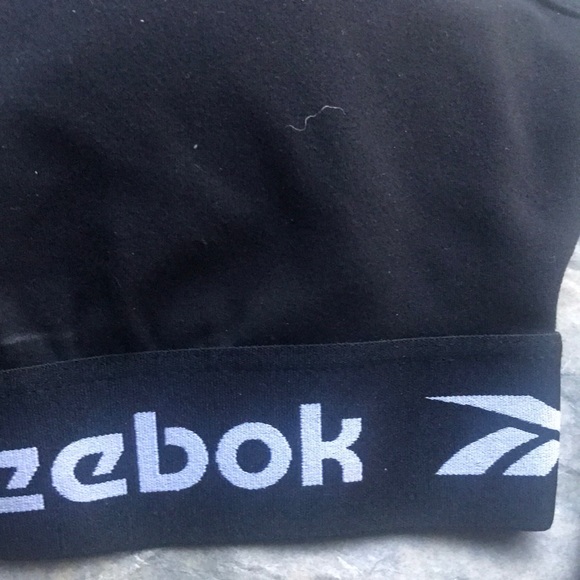 NWT Reebok Black Logo Effortless Bra Size Small Black/White - Picture 7 of 12
